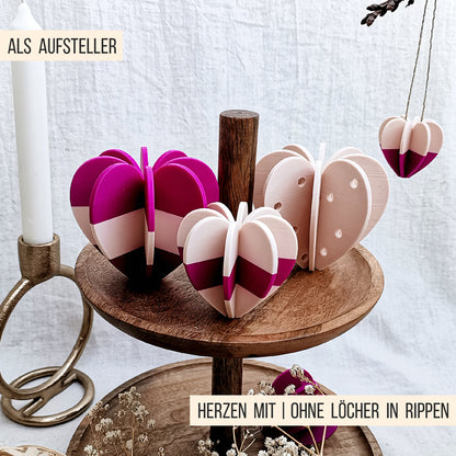 3D Herzen * Aufsteller & Anhänger * Bundle * STL + 3MF 3D Druckdatei