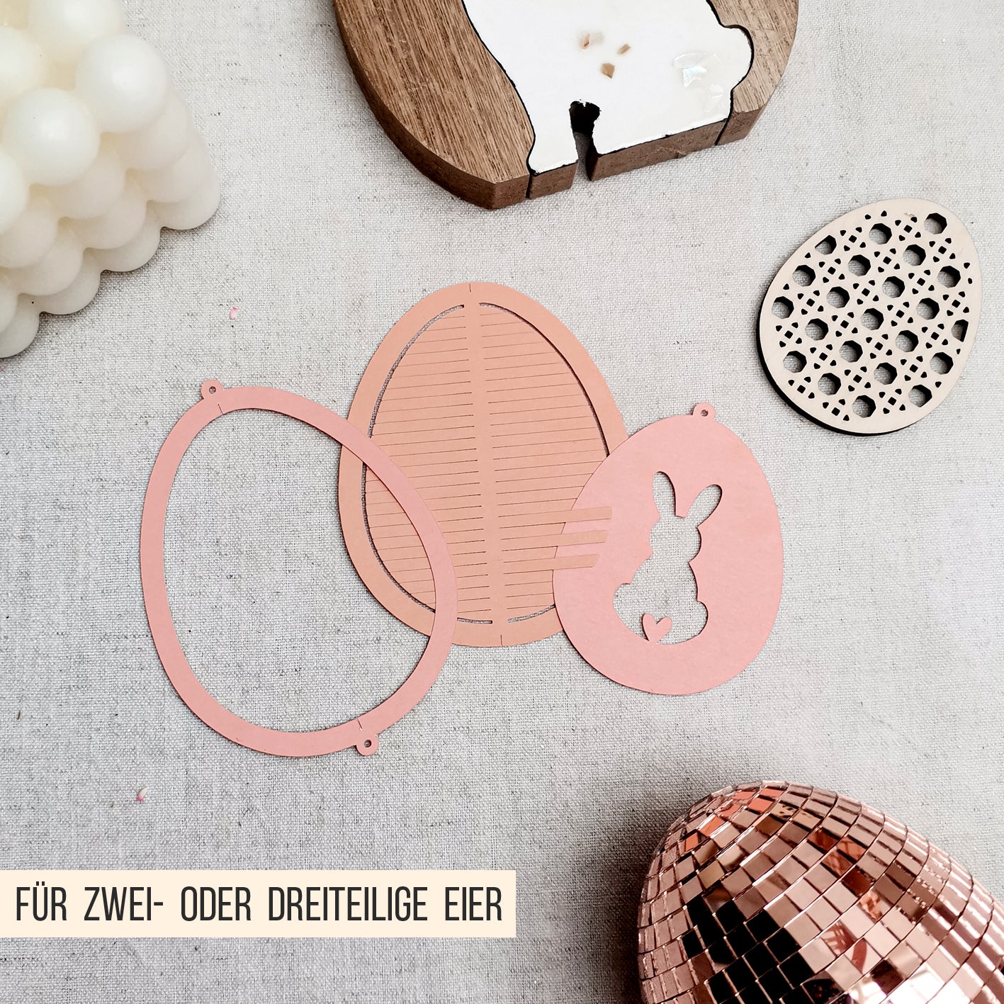 3D Feder Osterei zum Falten * mit Anhängern * Bundle * SVG Plotterdatei