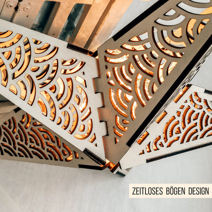 3D Stern Design Bögen Skandi | 40cm LED Leuchtstern Lampe | SVG Laserdatei