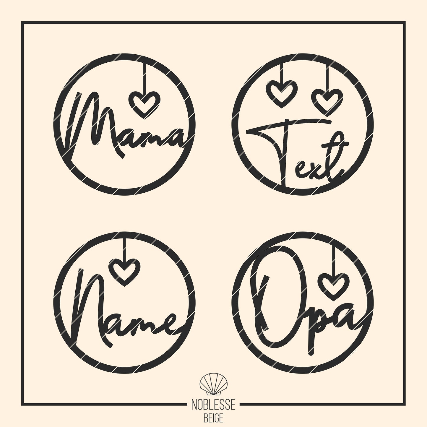 Weihnachtskugel Einleger Familie * Inlay für Kugel aus Acryl * skalierbar * Bundle * SVG Laserdatei