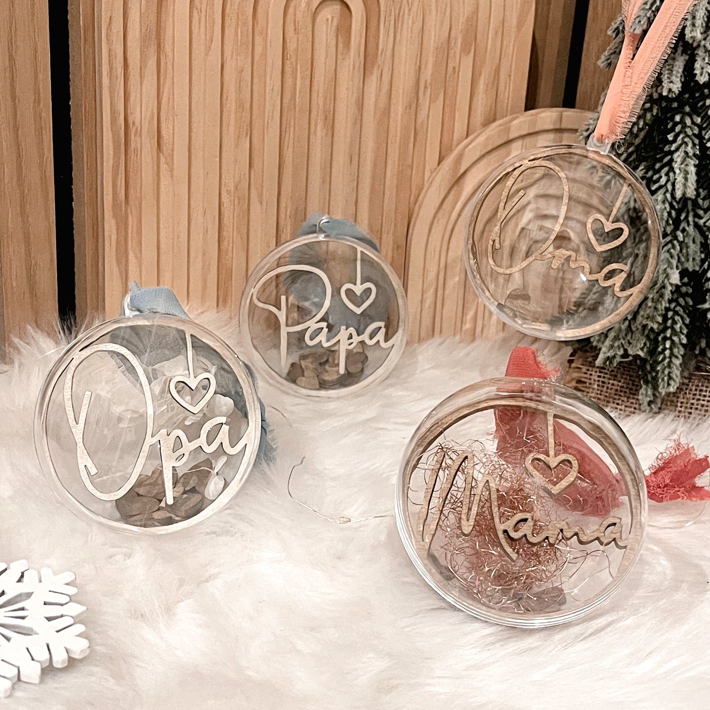 Weihnachtskugel Einleger Familie * Inlay für Kugel aus Acryl * skalierbar * Bundle * SVG Laserdatei