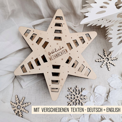 Adventskalender Stern für goldene Schokoriegel * 3mm | 4mm | 6mm * Bundle * SVG Laserdatei