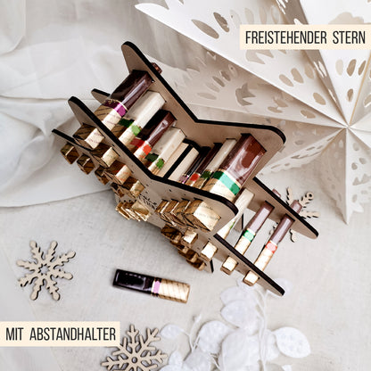 Adventskalender Stern für goldene Schokoriegel * 3mm | 4mm | 6mm * Bundle * SVG Laserdatei