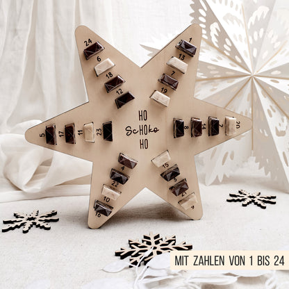 Adventskalender Stern für goldene Schokoriegel * 3mm | 4mm | 6mm * Bundle * SVG Laserdatei