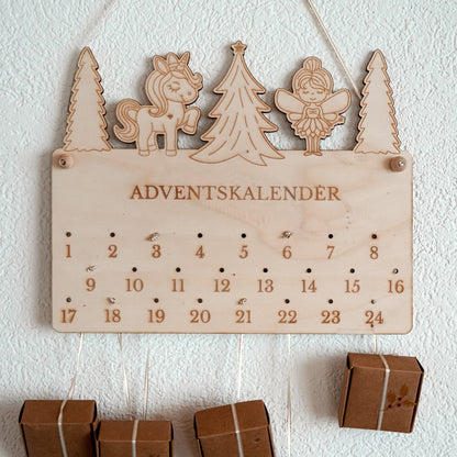 Adventskalender Wald mit Fee & Einhorn * Bundle * SVG Laserdatei