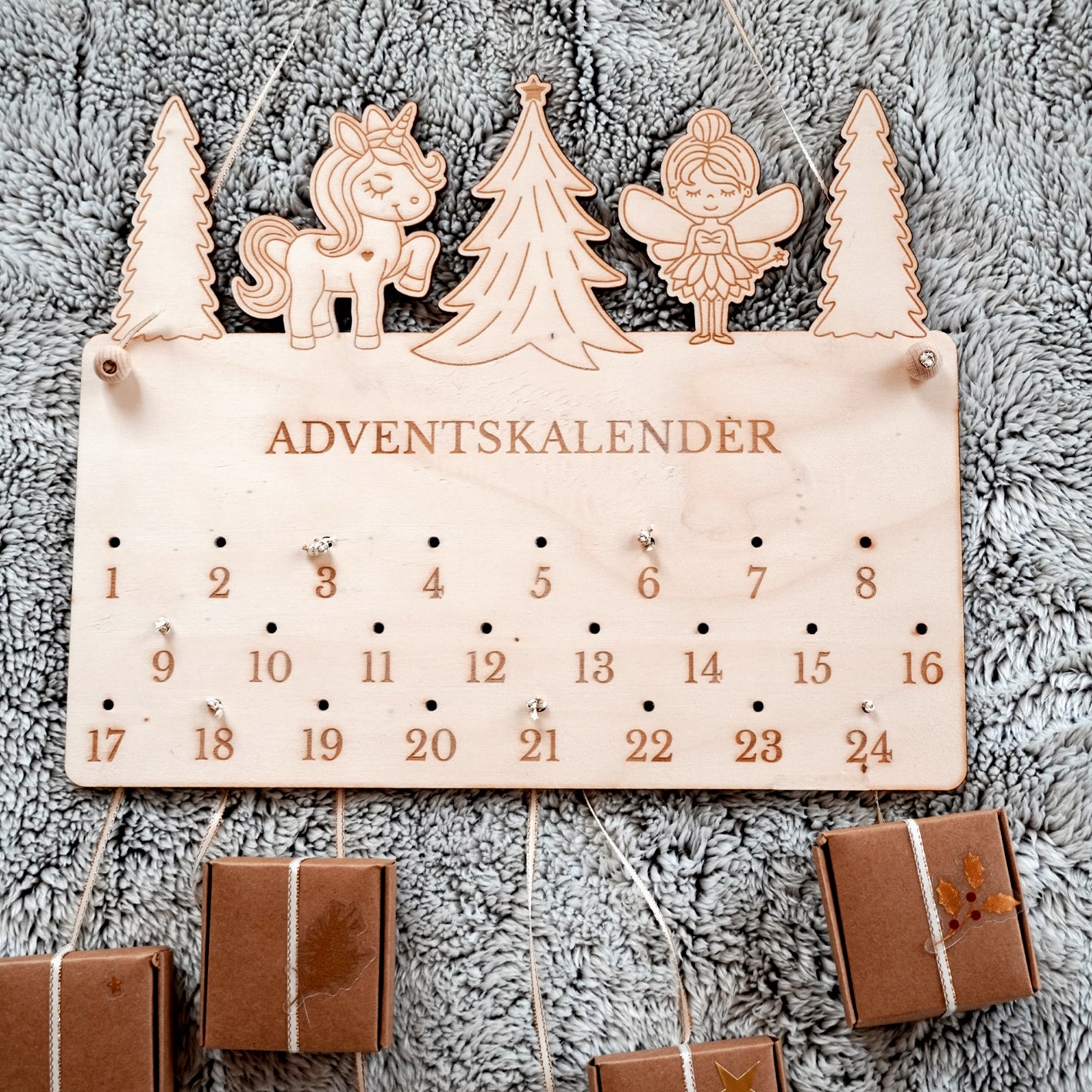 Adventskalender Wald mit Fee & Einhorn * Bundle * SVG Laserdatei