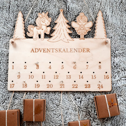 Adventskalender Wald mit Fee & Einhorn * Bundle * SVG Laserdatei