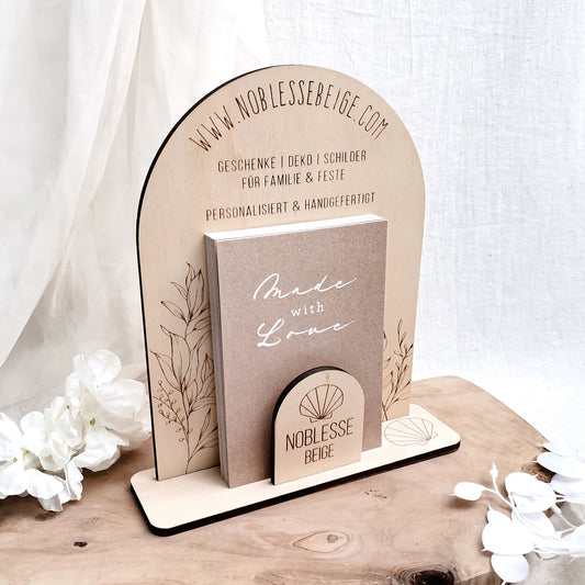 Aufsteller für Karten | Flyer DIN A6 Format * Personalisiert mit Firmenlogo & Text