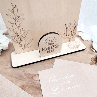 Aufsteller für Karten | Flyer DIN A6 Format * Personalisiert mit Firmenlogo & Text