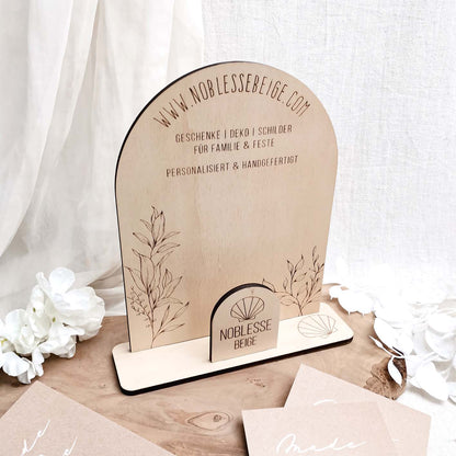 Aufsteller für Karten | Flyer DIN A6 Format * Personalisiert mit Firmenlogo & Text