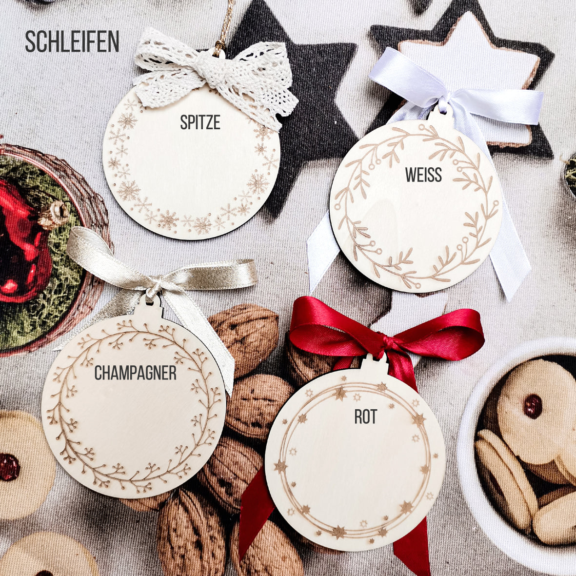 3D-Weihnachtskugel Holz & Acryl * Wunschname * personalisierbar