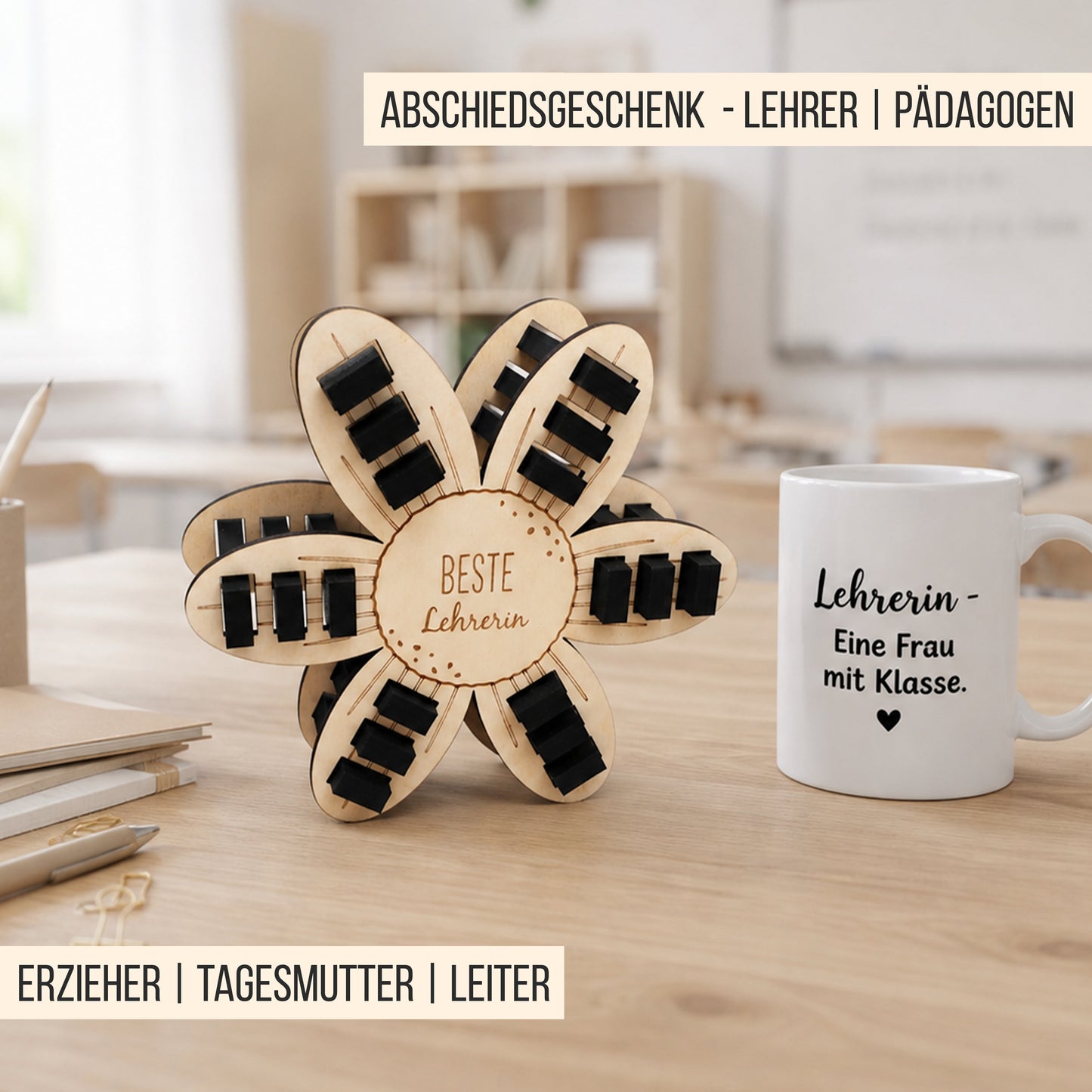 Blüte Aufsteller für kurze Schokoriegel * Abschiedsgeschenk Lehrer | Pädagogen | Erzieher * 3mm | 4mm | 6mm * Bundle * SVG Laserdatei
