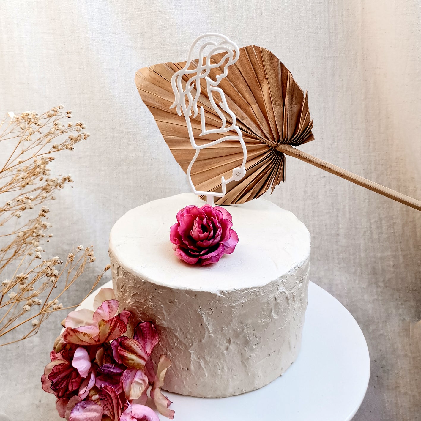 Cake Topper | Cake Charm werdende Mama Line Art