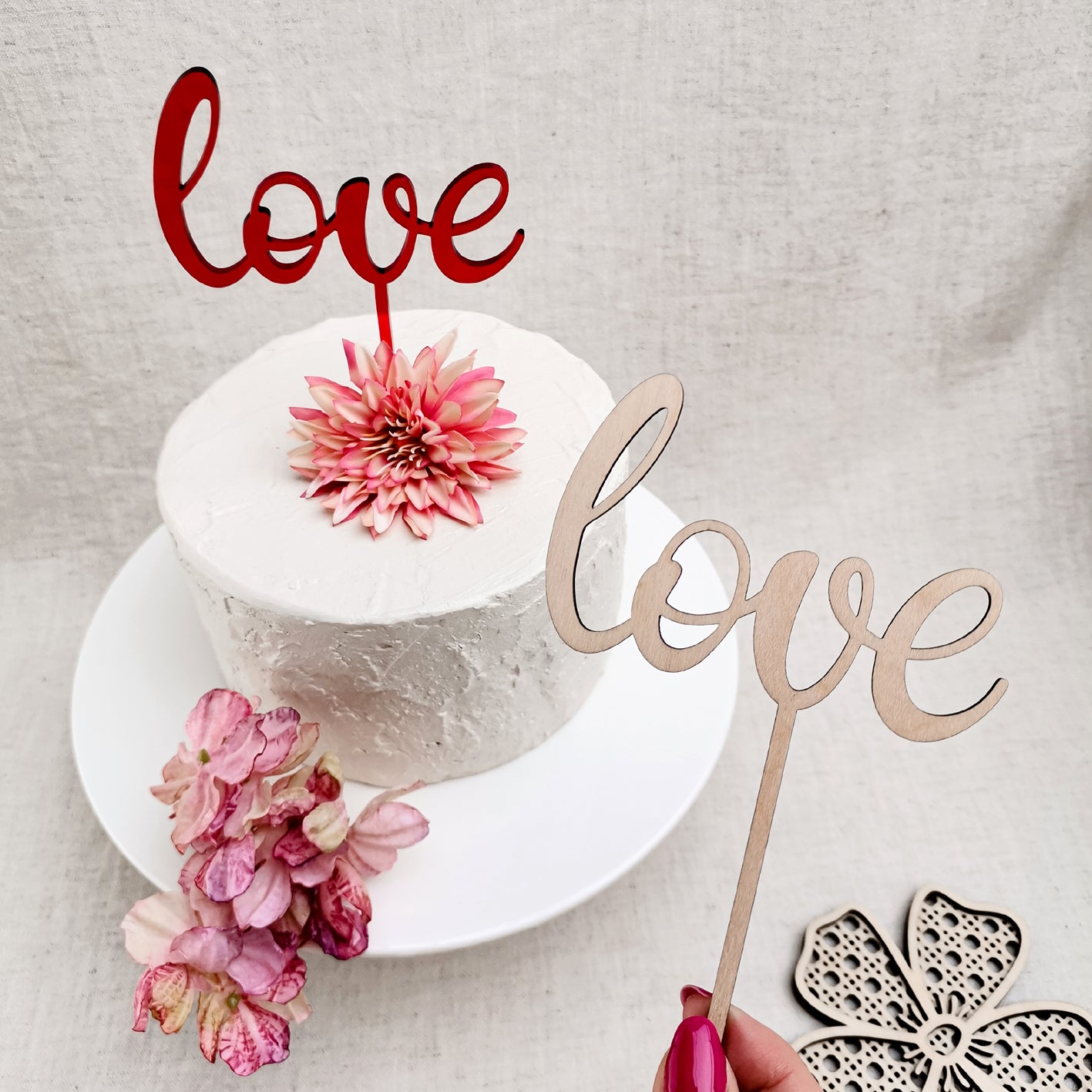 Cake Topper love Schriftzug