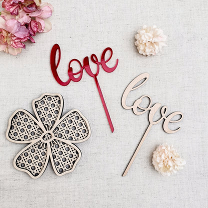 Cake Topper love Schriftzug