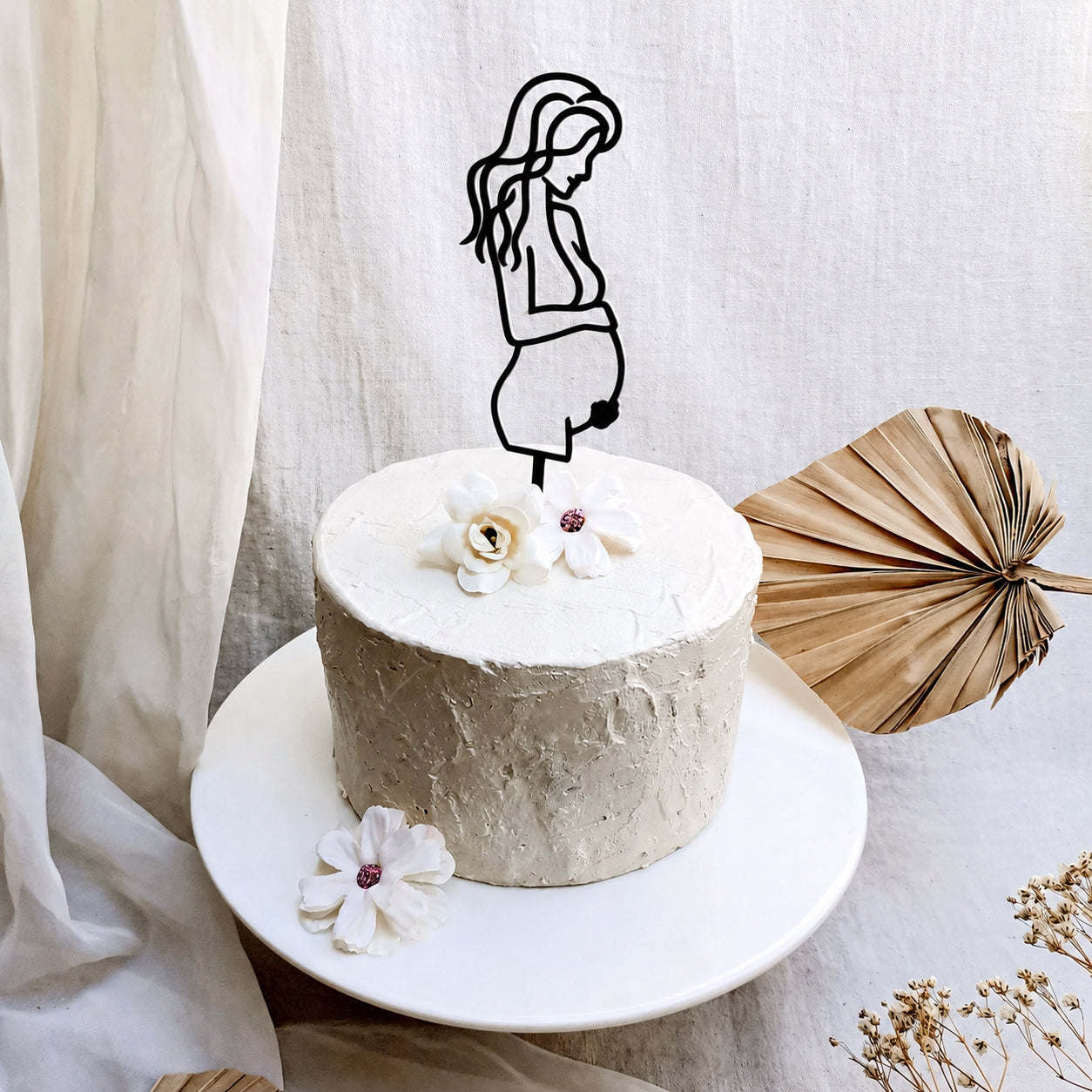 Cake Topper | Cake Charm werdende Mama Line Art