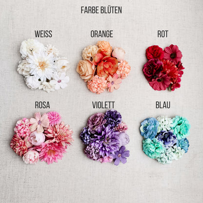 Cake Topper Ring verziert mit Blüten * personalisiert mit einem Namen