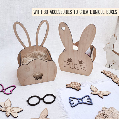 Osterhase Box * Osterkorb mit 3D Zubehör * personalisierbar * 3mm | 4mm * Bundle * SVG Laserdatei