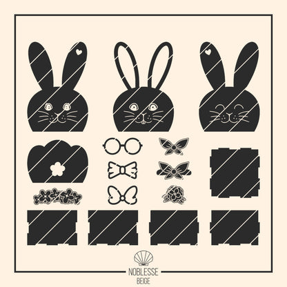 Osterhase Box * Osterkorb mit 3D Zubehör * personalisierbar * 3mm | 4mm * Bundle * SVG Laserdatei