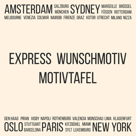 Express Wunschmotiv Motivtafel | Noblesse City Serie | STL + 3MF 3D Druckdatei & SVG Laserdatei