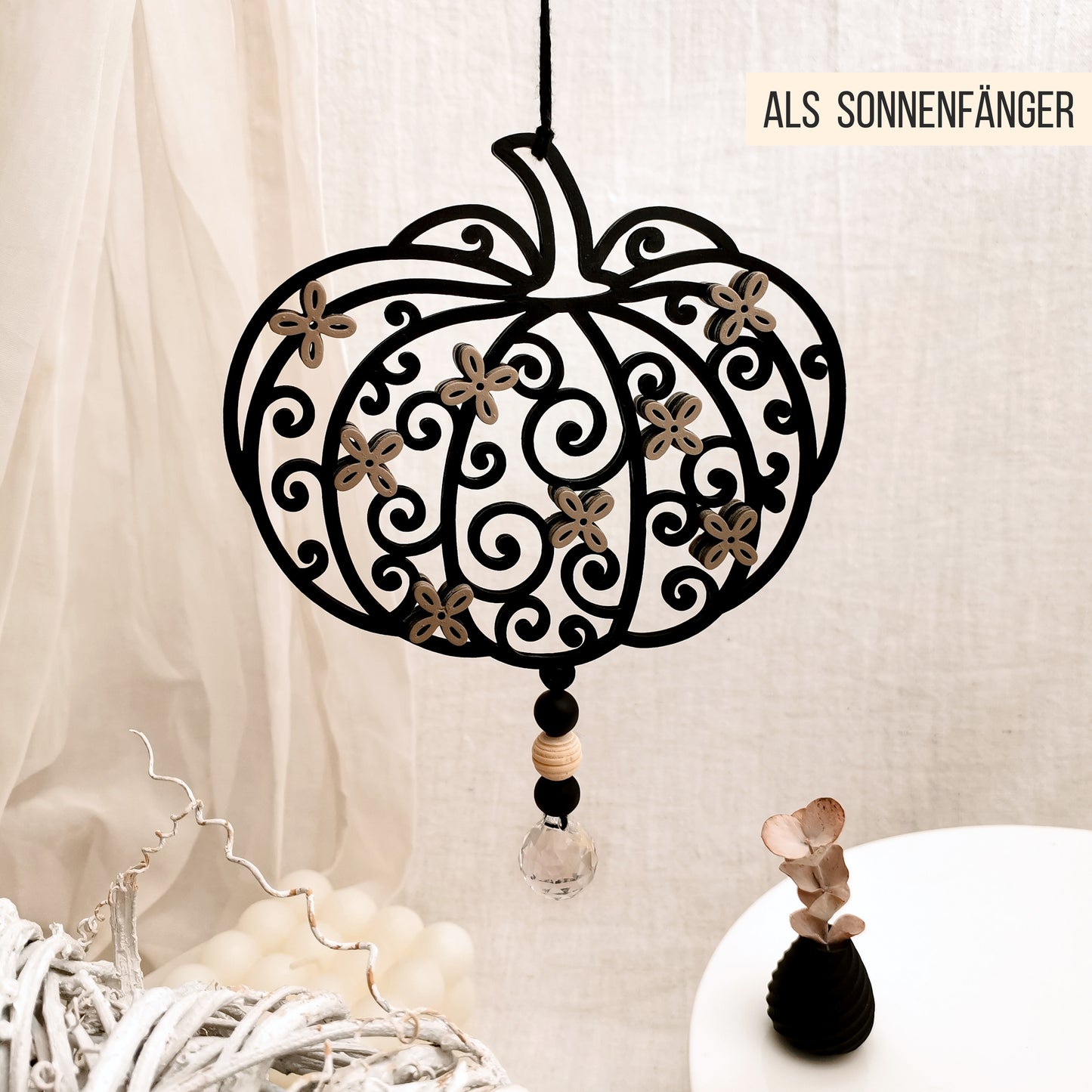 Florale Kürbisse | Blumen Kürbis * Wand Deko | Aufsteller | Anhänger | Sonnenfänger * 3mm | 4mm | 6mm | Bundle * SVG Laserdatei