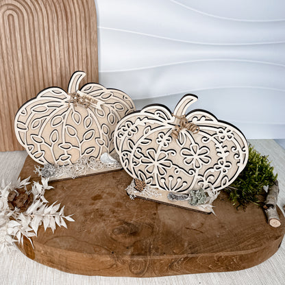 Florale Kürbisse | Blumen Kürbis * Wand Deko | Aufsteller | Anhänger | Sonnenfänger * 3mm | 4mm | 6mm | Bundle * SVG Laserdatei