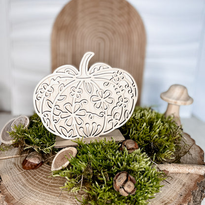 Florale Kürbisse | Blumen Kürbis * Wand Deko | Aufsteller | Anhänger | Sonnenfänger * 3mm | 4mm | 6mm | Bundle * SVG Laserdatei