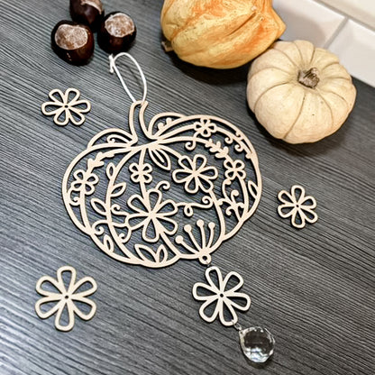 Florale Kürbisse | Blumen Kürbis * Wand Deko | Aufsteller | Anhänger | Sonnenfänger * 3mm | 4mm | 6mm | Bundle * SVG Laserdatei