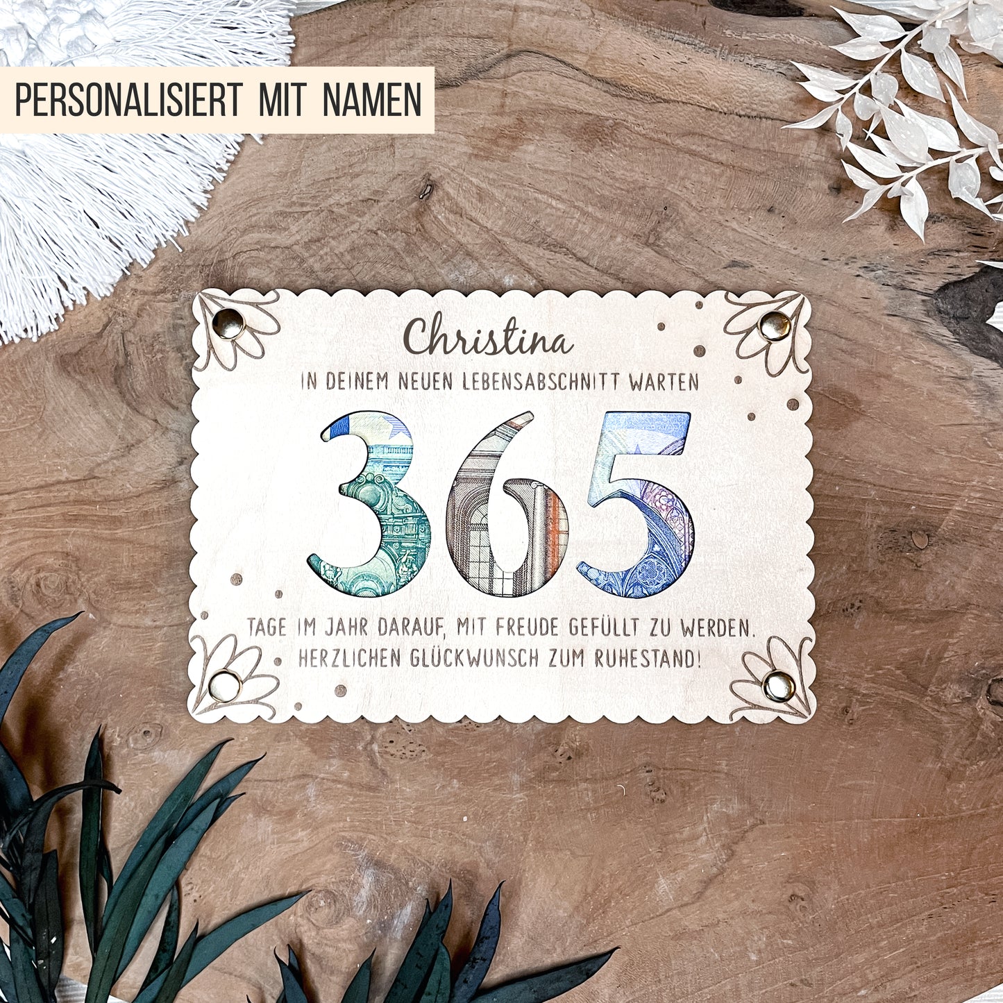 Karte 365 Tage * Geldgeschenk Ruhestand Pension * Bundle * SVG Laserdatei