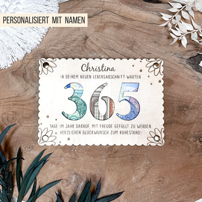 Karte 365 Tage * Geldgeschenk Ruhestand Pension * Bundle * SVG Laserdatei