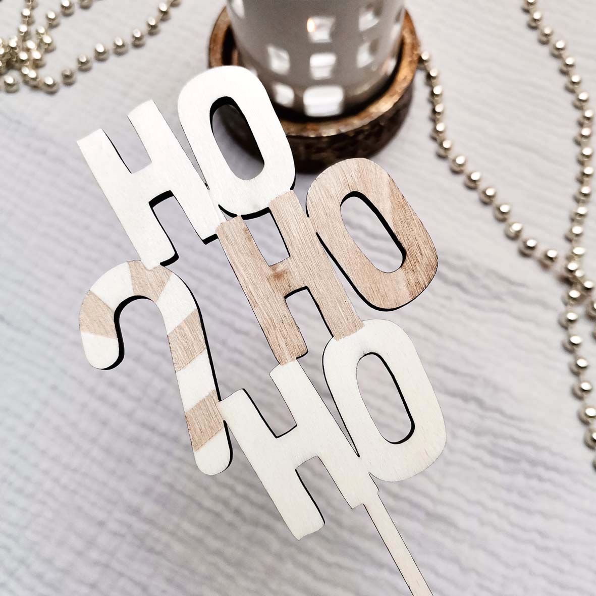 Cake Topper * HO HO HO Zuckerstange * Holz graviert