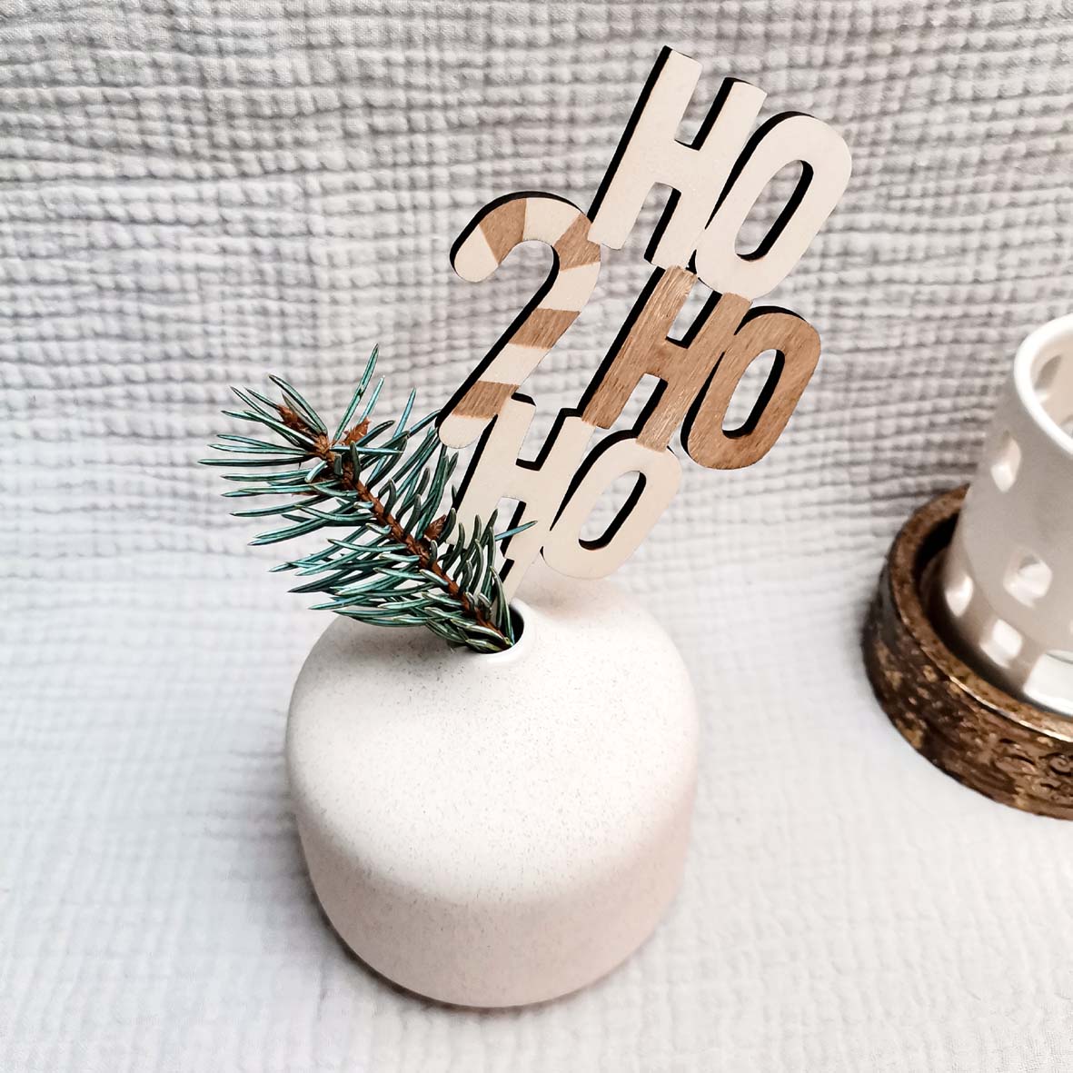 Cake Topper * HO HO HO Zuckerstange * Holz graviert