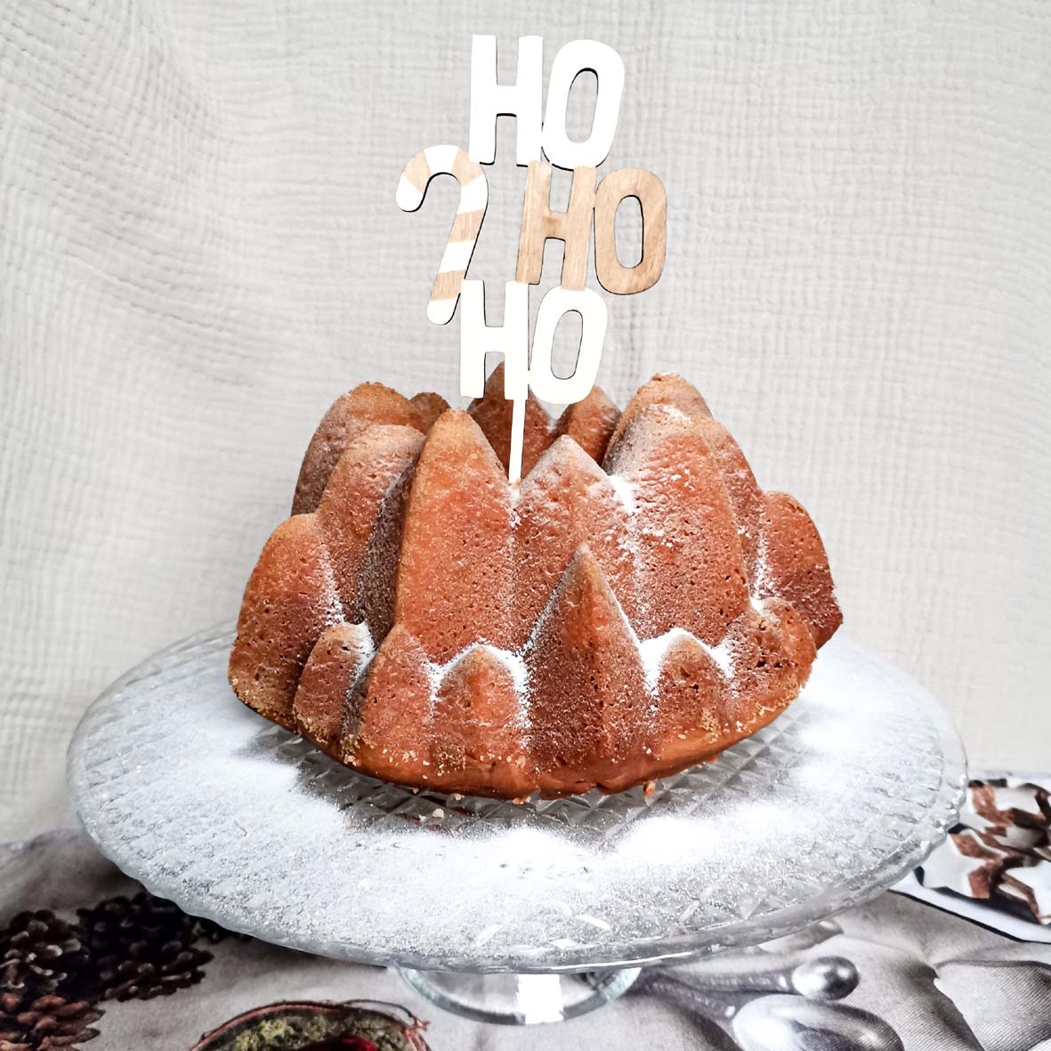 Cake Topper * HO HO HO Zuckerstange * Holz graviert