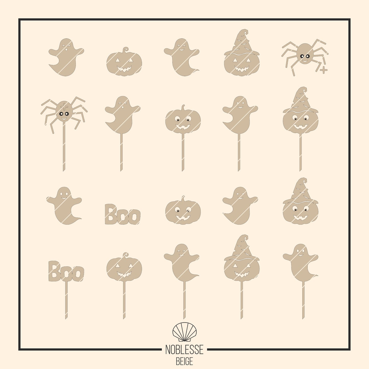Cake Topper Halloween * Bundle mit Happy Halloween | Geister | Kürbis | Hexenhut | Spinne | Boo * skalierbar * SVG Laserdatei