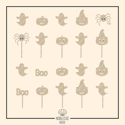 Cake Topper Halloween * Bundle mit Happy Halloween | Geister | Kürbis | Hexenhut | Spinne | Boo * skalierbar * SVG Laserdatei