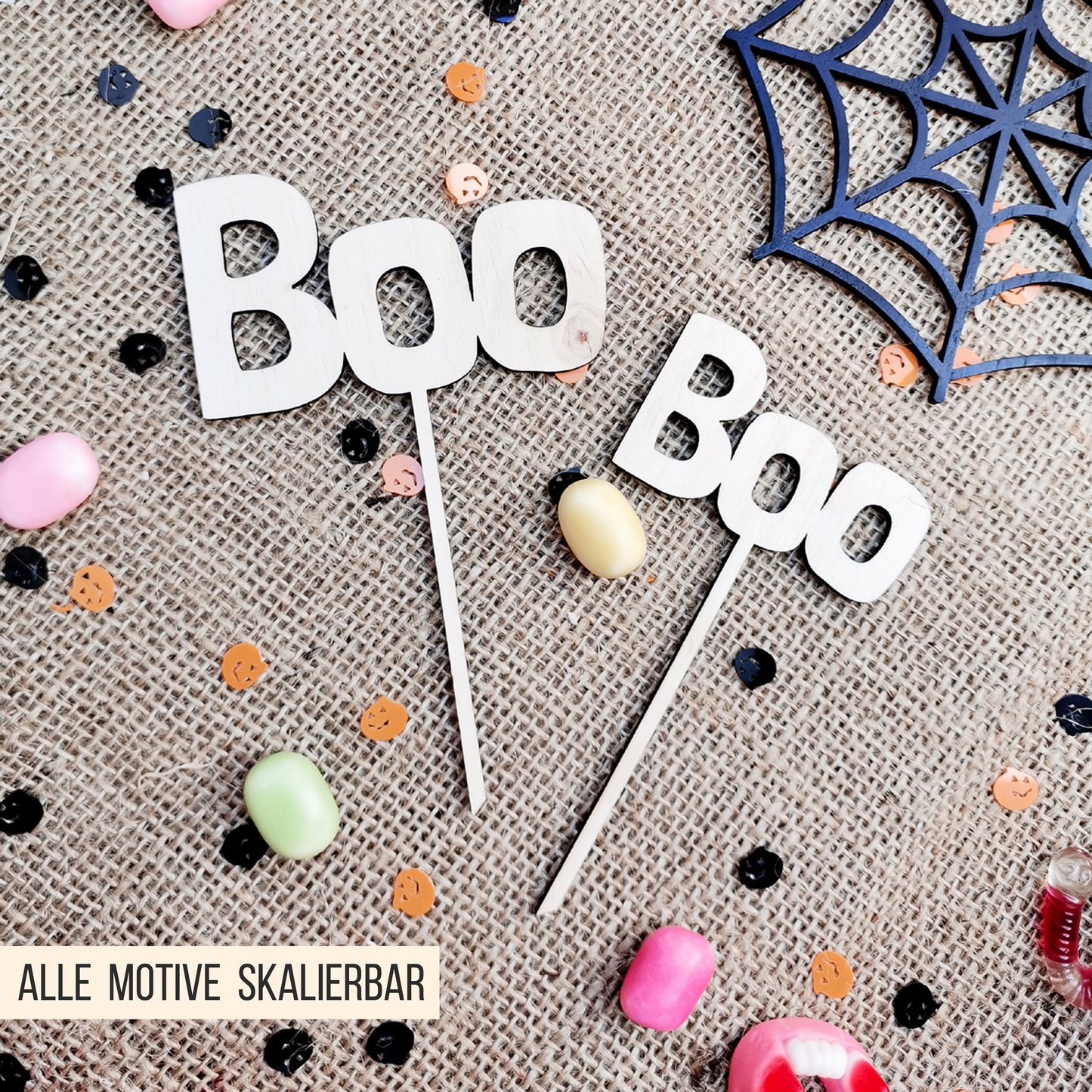 Cake Topper Halloween * Bundle mit Happy Halloween | Geister | Kürbis | Hexenhut | Spinne | Boo * skalierbar * SVG Laserdatei