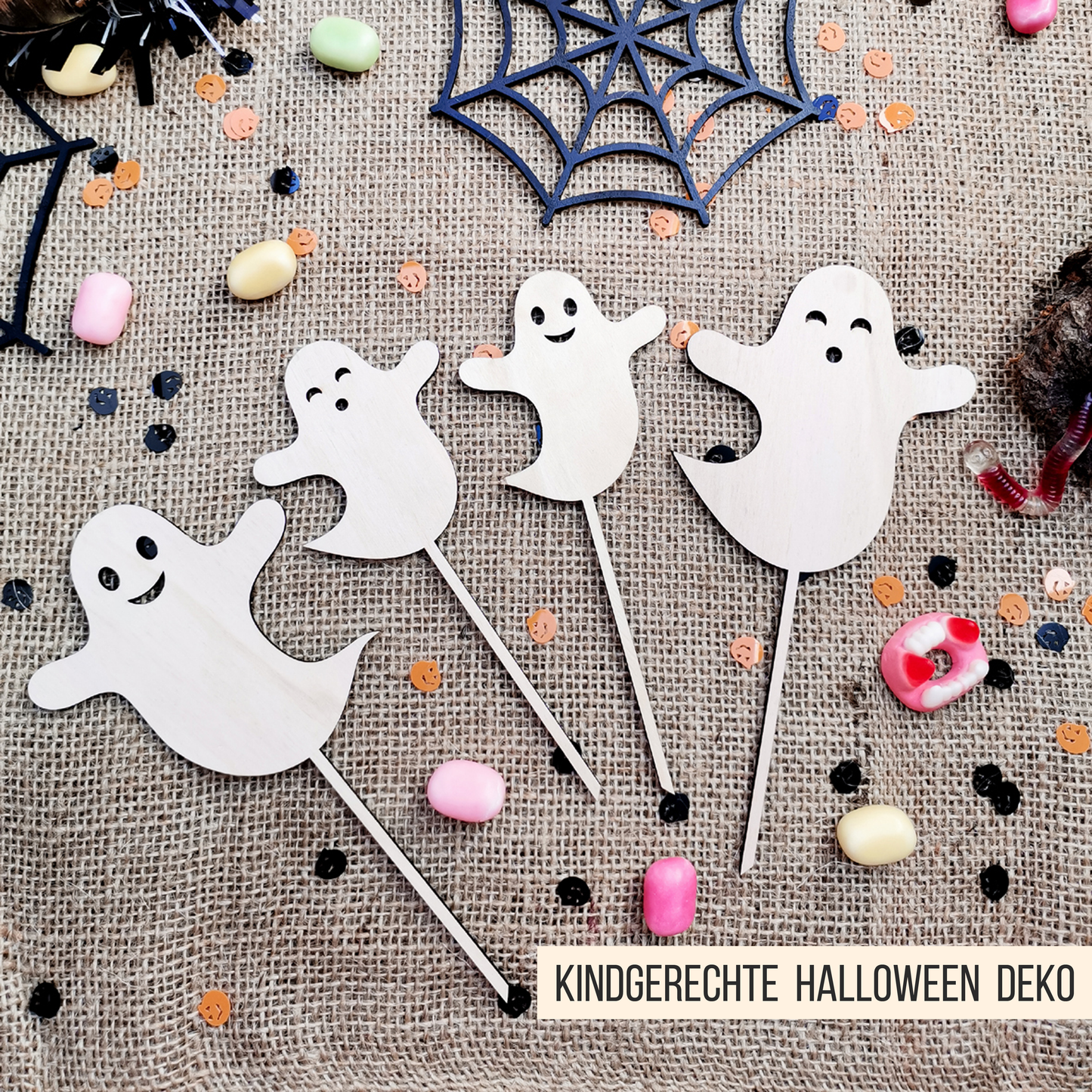 Cake Topper Halloween * Bundle mit Happy Halloween | Geister | Kürbis | Hexenhut | Spinne | Boo * skalierbar * SVG Laserdatei