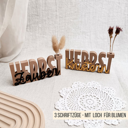 Herbst Schriftzüge * mit und ohne Loch für Blumen * Bundle * STL + 3MF 3D Druckdatei