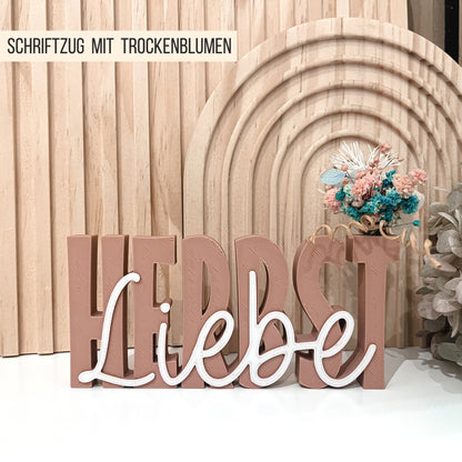 Herbst Schriftzüge * mit und ohne Loch für Blumen * Bundle * STL + 3MF 3D Druckdatei