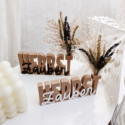 Herbst Schriftzüge * mit und ohne Loch für Blumen * Bundle * STL + 3MF 3D Druckdatei