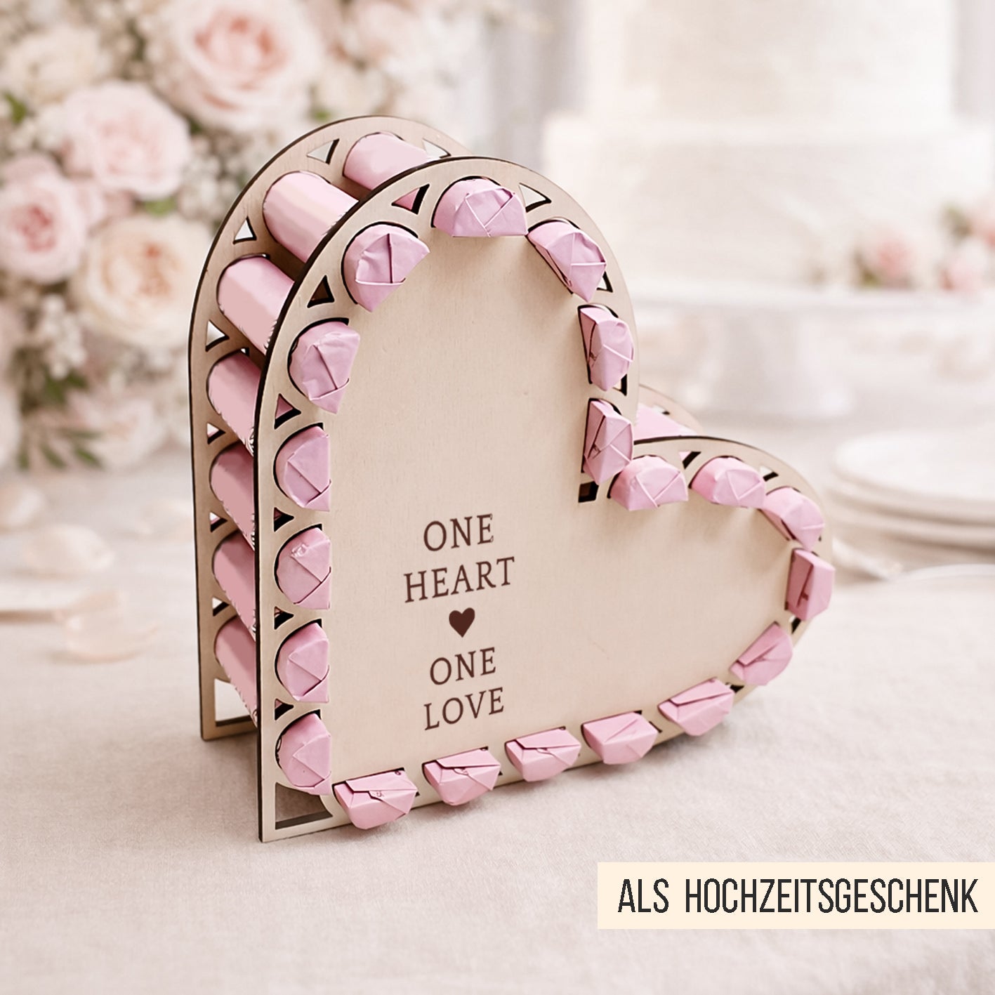 Herz Aufsteller für rosa Schokoriegel * Valentinstag & Hochzeit * 3mm | 4mm | 6mm * Bundle * SVG Laserdatei