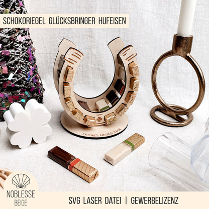 Glücksbringer Hufeisen für Schokoriegel * 3mm | 4mm | 6mm * Bundle * SVG Laserdatei
