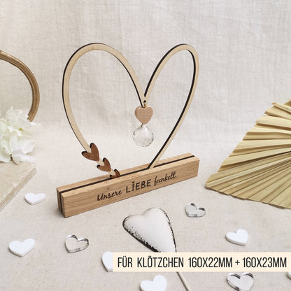 Herz Rahmen & Herz Sonnenfänger * Klötzchen Motiv * Bundle mit Klötzchen Gravuren * SVG Laserdatei