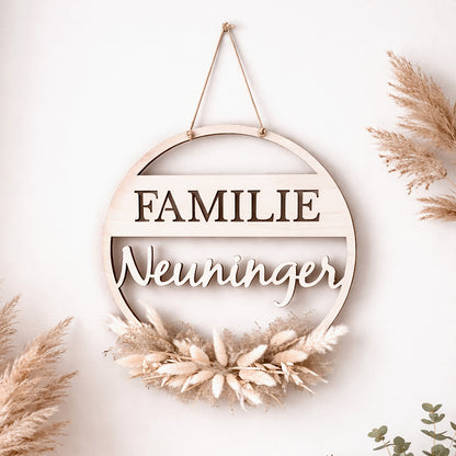 Loop Familie * Kranz personalisiert mit Nachnamen * Trockenblumen