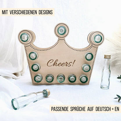 Krone Aufsteller für Mini-Flaschen 20ml | Geburtstag Bundle | SVG Laserdatei