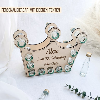 Krone Aufsteller für Mini-Flaschen 20ml | Geburtstag Bundle | SVG Laserdatei
