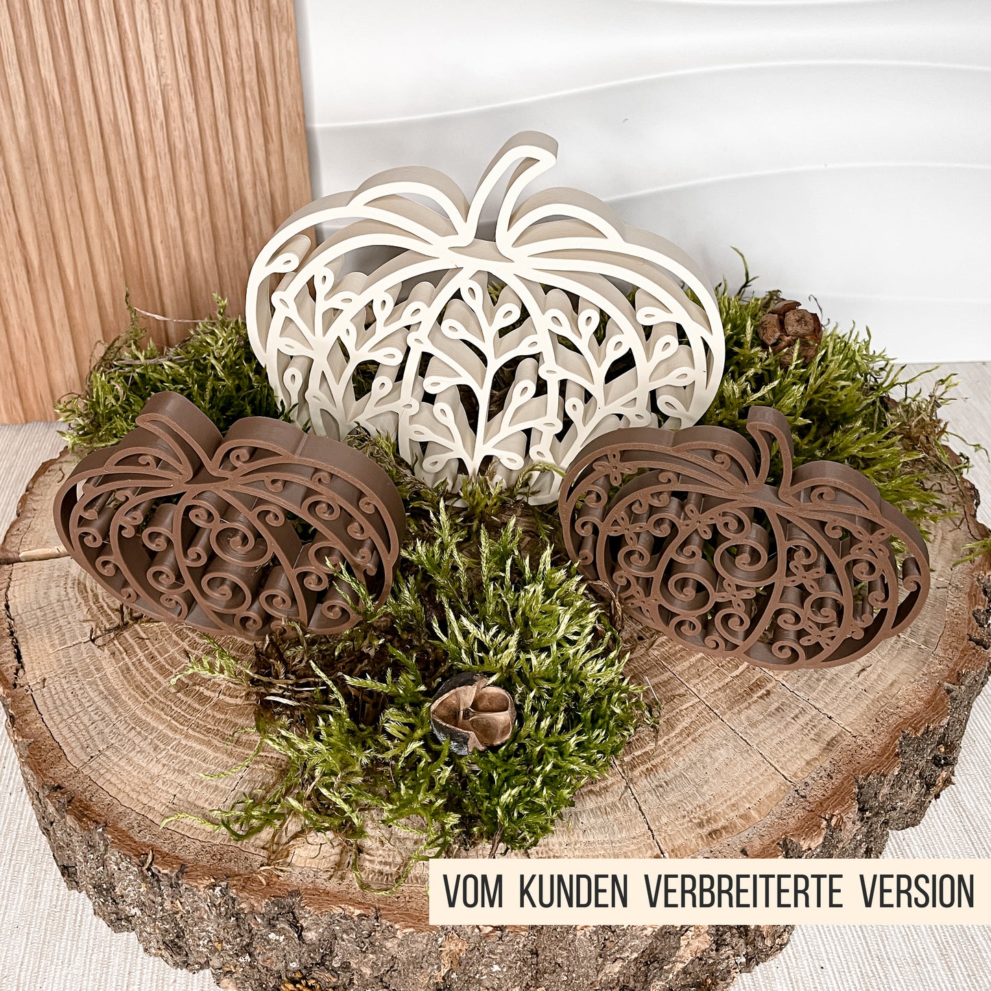 Florale Kürbisse | Kürbis mit Blumen Blättern * Wand Deko | Anhänger | Sonnenfänger * Bundle * STL + 3MF 3D Druckdatei