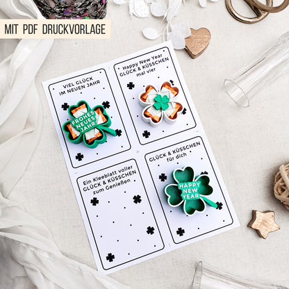 Kleeblatt Glücksbringer mit Schokolade * mit PDF Druckvorlage * Bundle * STL + 3MF 3D Druckdatei