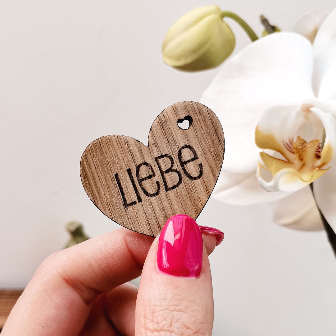 Mini-Geschenkanhänger * LIEBE Herz Furnier