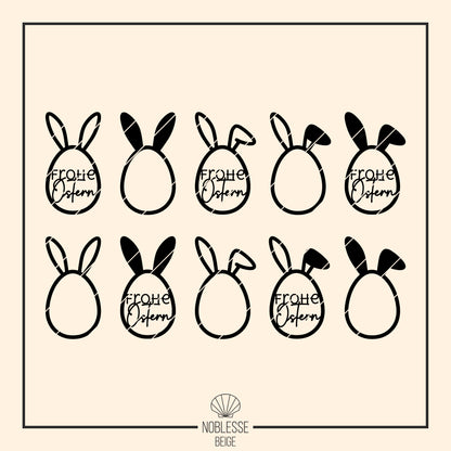 Loop * Frohe Ostern * Osterei Kranz mit Hasenohren * Bundle * SVG Laserdatei